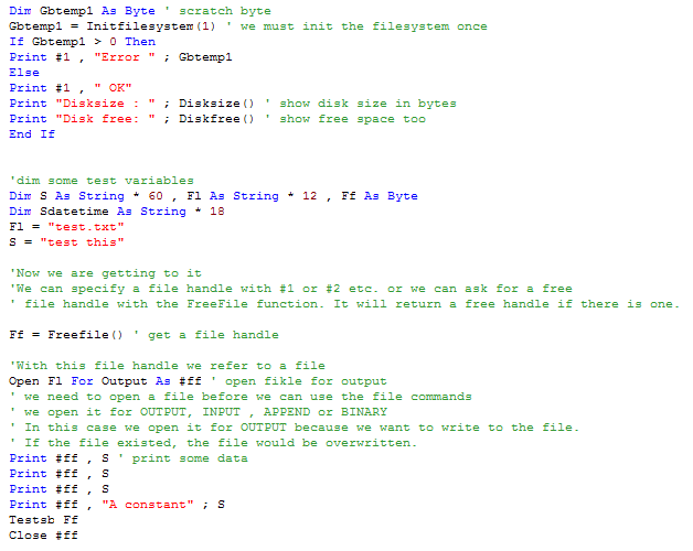 AVR-DOS Sample Code