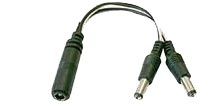 CBL-PWR-SPLIT - 2.1 mm Power Splitter 1 Male (Jack) to 2 Female (Plugs)