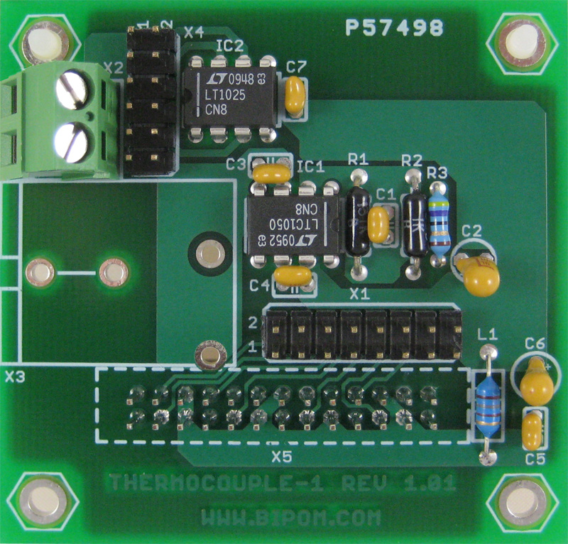 THERMOCOUPLE-1 - Thermocouple board with support for type E,J,K,R,S,T thermocouples