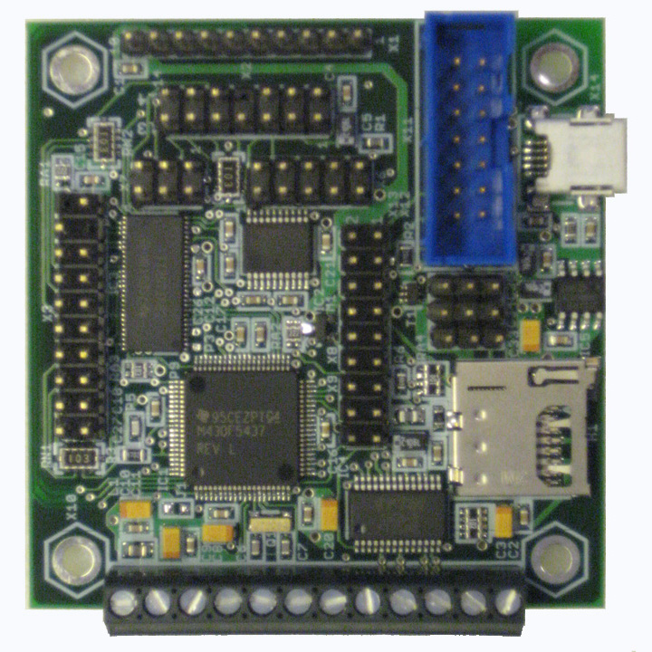 MINI-MAX/MSP430-C - Ultra Low Power Microcontroller board with TI MSP430, 256K Flash, 16K RAM, RS232, 12-bit ADC