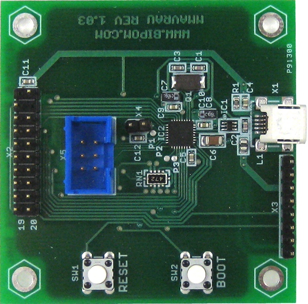 MINI-MAX/AVR-AU - Based on the ATMEL AT90USB82-16MU 8-bit micro-controller with integrated USB controller