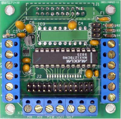 DAQ-128 - 8-channel, 12-bit, +/-4V Analog Inputs and 1 channel, 10-bit Analog Output peripheral board