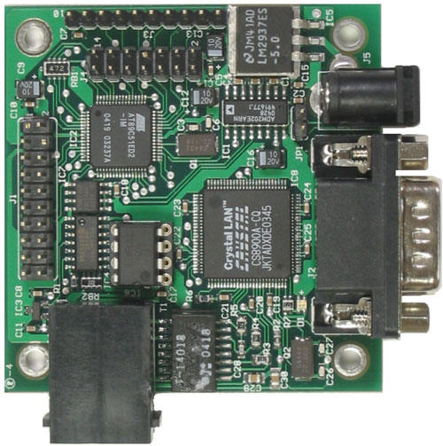 MINI-MAX/51-E - Microcontroller board with ATMEL AT89C51RD2, 64K Flash, 2K RAM, 32 I/O, RS232, Ethernet