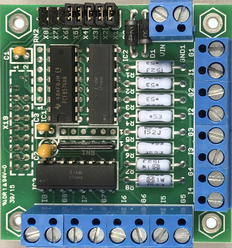 BRD-MMP-OPTO-8-DC - Optoisolator board with 8 dry contact inputs