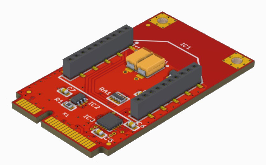 BRD-mPCIe-XB - Mini PCI Express to XBee interface board, USB