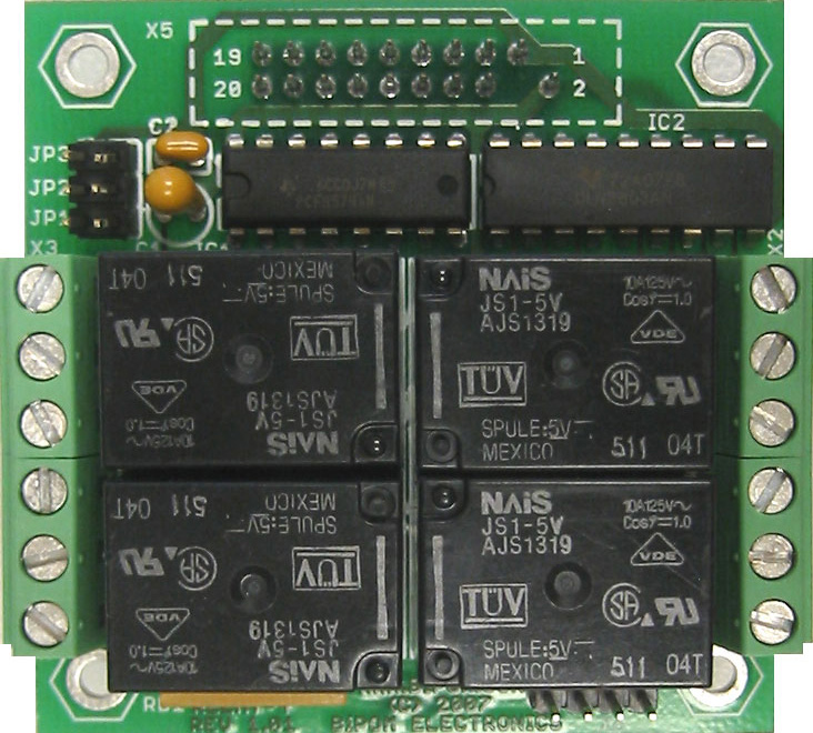 RELAY-4 - Relay peripheral board with 4 power relays